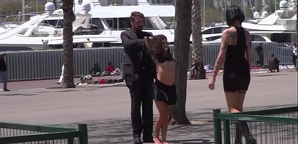  Petite Euro slave disgraced on the dock